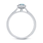 Gold 1/4ct TDW Round-cut Blue Diamond Halo Engagement Ring - Handcrafted By Name My Rings™