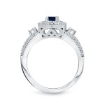Gold 1/5ct Blue Sapphire and 3/5ct TDW Diamond Braided Bridal Ring Set - Handcrafted By Name My Rings™