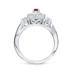 Gold 1/5ct Ruby and 1/3ct TDW Diamond Bridal Ring Set - Handcrafted By Name My Rings™