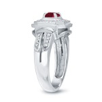 Gold 1/5ct Ruby and 1/5ct TDW Round Diamond Engagement Ring - Handcrafted By Name My Rings™