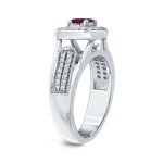Gold 1/6ct Ruby and 1/3ct TDW Diamond Engagement Ring - Handcrafted By Name My Rings™