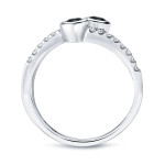 Gold 1ct TDW 2-Stone Round Cut Black Diamond Engagement Ring - Handcrafted By Name My Rings™