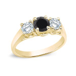 Gold 1ct TDW 3 Stone Diamond Engagement Ring - Handcrafted By Name My Rings™