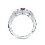 Gold 1ct TDW Brown and White Diamond Engagement Ring - Handcrafted By Name My Rings™