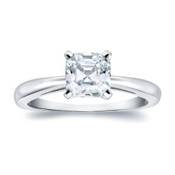 Gold 1ct TDW Certified Asscher-Cut Diamond Solitaire Ring - Handcrafted By Name My Rings™