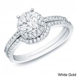 Gold 1ct TDW Certified Diamond Bridal Ring Set - Handcrafted By Name My Rings™