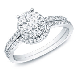 Gold 1ct TDW Certified Diamond Bridal Ring Set - Handcrafted By Name My Rings™