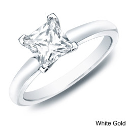 Gold 1ct TDW Certified Princess Diamond Solitaire Ring - Handcrafted By Name My Rings™