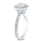 Gold 1ct TDW Certified Round Diamond Halo Engagement Ring - Handcrafted By Name My Rings™