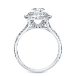 Gold 1ct TDW Diamond Double Halo Engagement Ring - Handcrafted By Name My Rings™