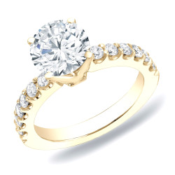 Gold 1ct TDW Diamond Engagement Ring - Handcrafted By Name My Rings™