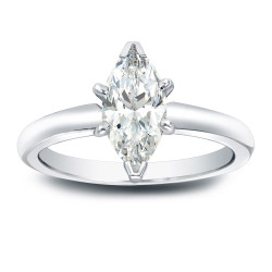 Gold 1ct TDW Marquise Diamond Solitaire Engagement Ring - Handcrafted By Name My Rings™