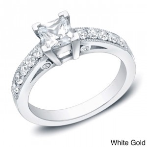 Gold 1ct TDW Princess Cut Diamond Engagement Ring - Handcrafted By Name My Rings™