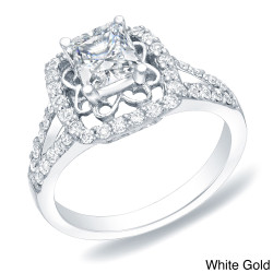 Gold 1ct TDW Princess Diamond Engagement Ring - Handcrafted By Name My Rings™