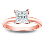 Gold 1ct TDW Princess-cut Diamond V-End Solitaire Engagement Ring - Handcrafted By Name My Rings™