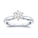 Gold 1ct TDW Round-Cut Diamond 6-Prong Solitaire Engagement Ring - Handcrafted By Name My Rings™