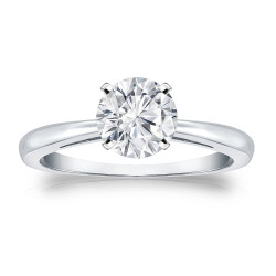 Gold 1ct TDW Round Cut Diamond Solitaire Engagement Ring - Handcrafted By Name My Rings™