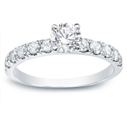 Gold 1ct TDW Round Diamond Engagement Ring - Handcrafted By Name My Rings™