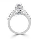 Gold 1ct TDW Round Diamond Halo Engagement Ring - Handcrafted By Name My Rings™