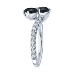 Gold 1ct TDW Round-cut Black Diamond 4-prong, 2-stone Engagement Ring - Handcrafted By Name My Rings™