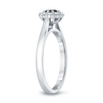 Gold 1ct TDW Round-cut Black Diamond Halo Engagement Ring - Handcrafted By Name My Rings™