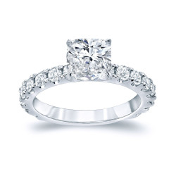 Gold 2 1/2ct TDW Certified Cushion Diamond Engagement Ring - Handcrafted By Name My Rings™