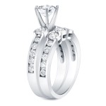 Gold 2 1/2ct TDW Certified Round Diamond Bridal Ring Set - Handcrafted By Name My Rings™