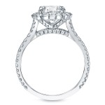 Gold 2 1/3ct TDW Certified Round-Cut Diamond Halo Engagement Ring - Handcrafted By Name My Rings™