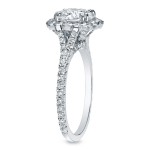 Gold 2 1/3ct TDW Certified Round-Cut Diamond Halo Engagement Ring - Handcrafted By Name My Rings™