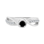 Gold 2/5ct TDW Black Round Diamond Engagement Ring - Handcrafted By Name My Rings™