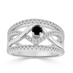 Gold 2/5ct TDW Braided Black Diamond Engagement Ring - Handcrafted By Name My Rings™