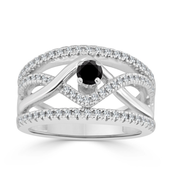 Gold 2/5ct TDW Braided Black Diamond Engagement Ring - Handcrafted By Name My Rings™