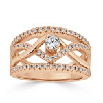Gold 2/5ct TDW Braided Diamond Engagement Ring - Handcrafted By Name My Rings™