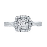 Gold 2/5ct TDW Diamond Cluster Engagement Ring - Handcrafted By Name My Rings™