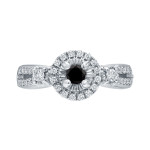 Gold 2/5ct TDW Halo Black and White Diamond Engagement Ring - Handcrafted By Name My Rings™