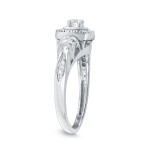 Gold 2/5ct TDW Halo Diamond Engagement Ring - Handcrafted By Name My Rings™