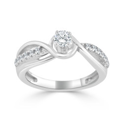 Gold 2/5ct TDW Round Diamond Engagement Ring - Handcrafted By Name My Rings™