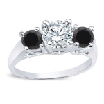 Gold 2ct TDW 3 Stone Diamond Engagement Ring - Handcrafted By Name My Rings™