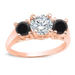 Gold 2ct TDW 3 Stone Diamond Engagement Ring - Handcrafted By Name My Rings™