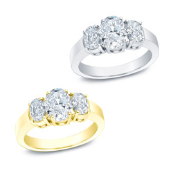 Gold 2ct TDW Certified 3-stone Diamond Ring - Handcrafted By Name My Rings™