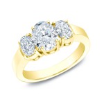 Gold 2ct TDW Certified 3-stone Diamond Ring - Handcrafted By Name My Rings™