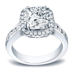 Gold 2ct TDW Certified Cushion Cut Diamond Engagement Ring - Handcrafted By Name My Rings™