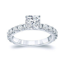 Gold 2ct TDW Certified Cushion-cut Diamond Solitaire Engagement Ring - Handcrafted By Name My Rings™