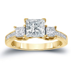 Gold 2ct TDW Certified Princess-Cut Diamond Engagement Ring - Handcrafted By Name My Rings™