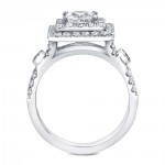 Gold 2ct TDW Certified Princess Cut Double Halo Diamond Ring - Handcrafted By Name My Rings™