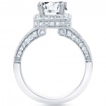 Gold 2ct TDW Certified Princess Cut Vintage Diamond Engagement Ring - Handcrafted By Name My Rings™