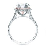 Gold 2ct TDW Certified White Diamond Halo Engagement Ring - Handcrafted By Name My Rings™