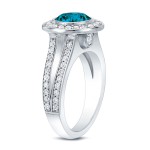 Gold 2ct TDW Contemporary Blue Diamond Ring - Handcrafted By Name My Rings™