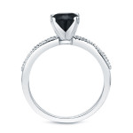 Gold 2ct TDW Round Black Diamond Bridal Ring Set - Handcrafted By Name My Rings™