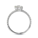 Gold 2ct TDW Round Cut Diamond 3-Prong, 2-Stone Engagement RIng - Handcrafted By Name My Rings™